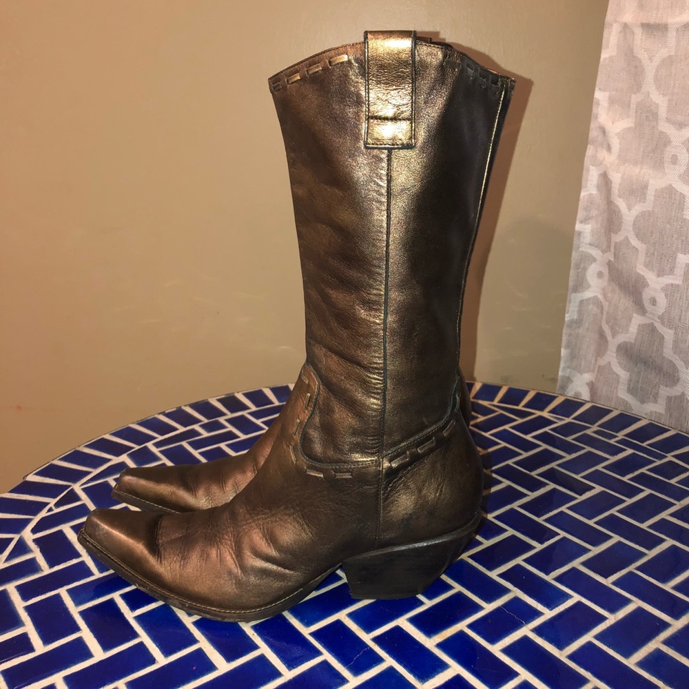BCBGIRLS Bronze Cowboy boots 9